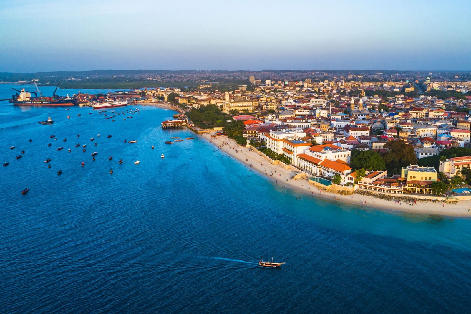 Aerial view of Stone Town, Zanzibar